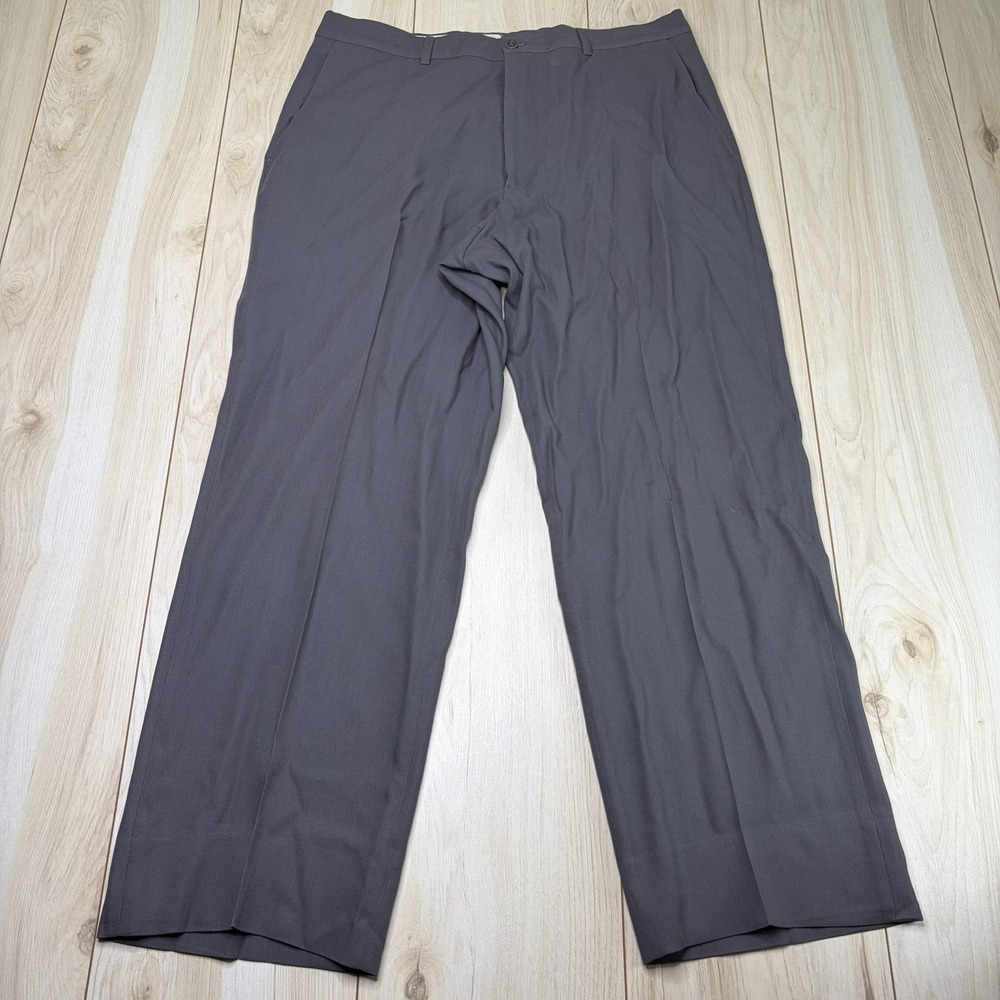 Armani Collezioni Gray Virgin Wool Dress Pants Mens 34x29 Flat Front
